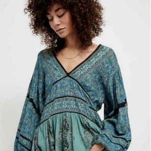 Free People Luna Scarf Print Tunic, size L